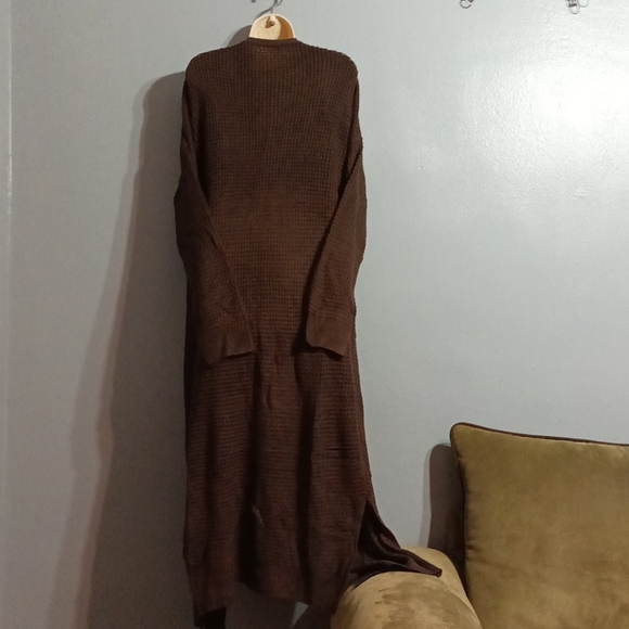 Shein Plus drop shoulder open front split hem cardigan 2xl - Picture 15 of 17